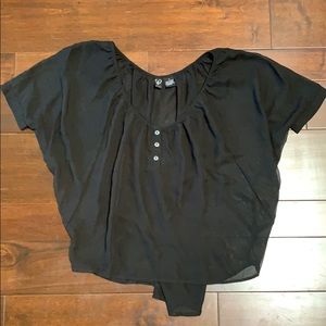 Windsor sheer black butterfly top